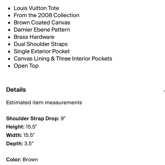 VINTAGE Louis Vuitton Classic Damier Large Tote Bag - Picture 10 of 10